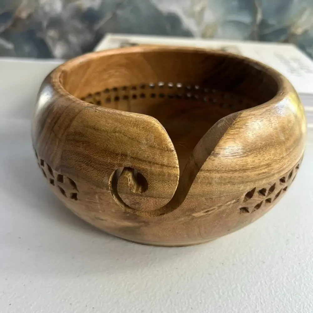 Handcrafted Wooden Yarn Bowl 6